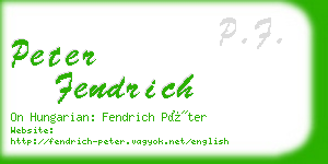 peter fendrich business card